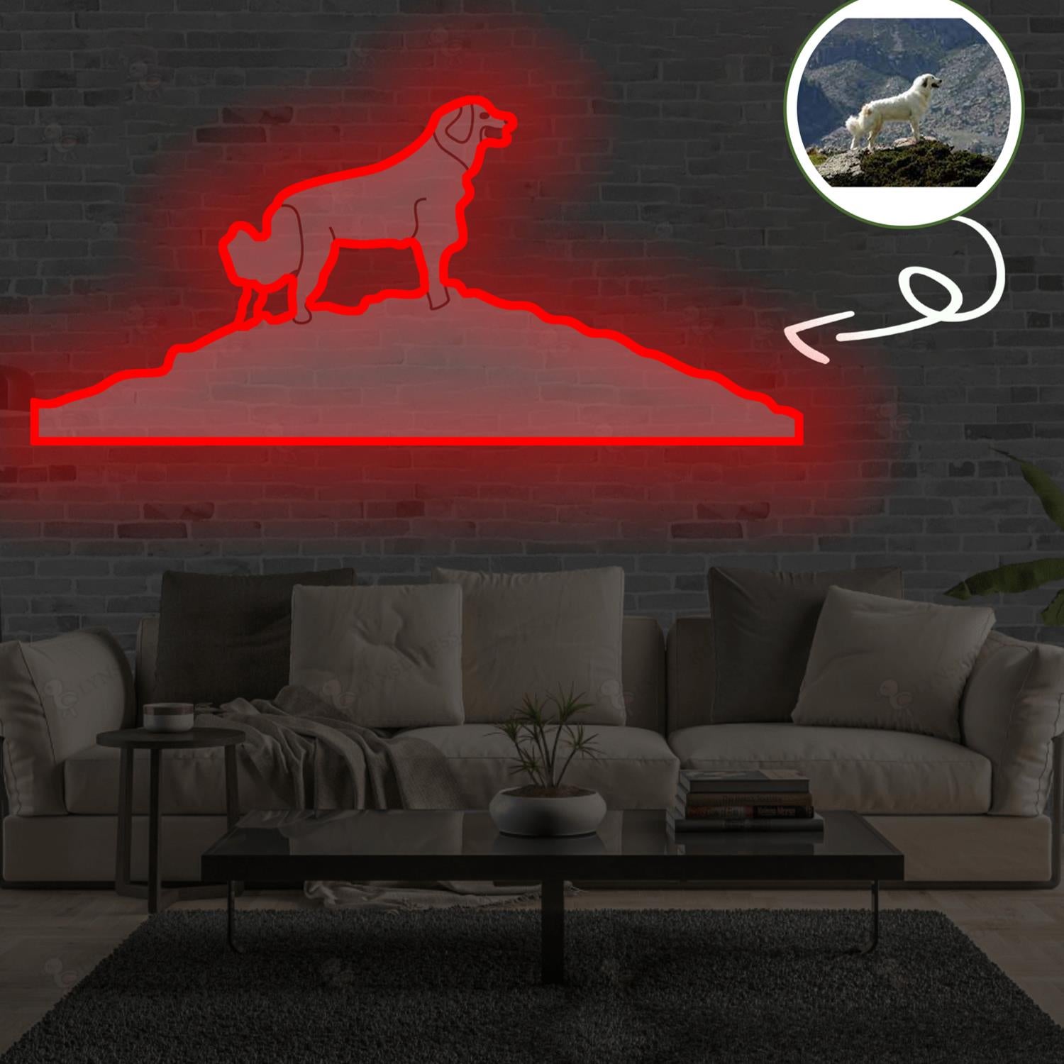 Custom Great pyrenees Pop-Art Neon Sign with Your Dog's Photo - Personalized Pet Name Art - Unique Home Decor & Gift for Dog Lovers - Pet-Themed Lighting