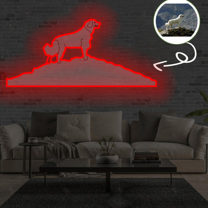 Custom Great pyrenees Pop-Art Neon Sign with Your Dog's Photo - Personalized Pet Name Art - Unique Home Decor & Gift for Dog Lovers - Pet-Themed Lighting