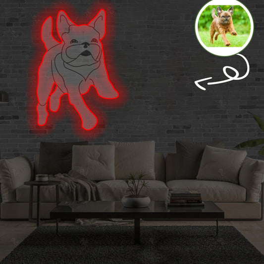 Custom Griffon bruxellois Pop-Art Neon Sign with Your Dog's Photo - Personalized Pet Name Art - Unique Home Decor & Gift for Dog Lovers - Pet-Themed Lighting