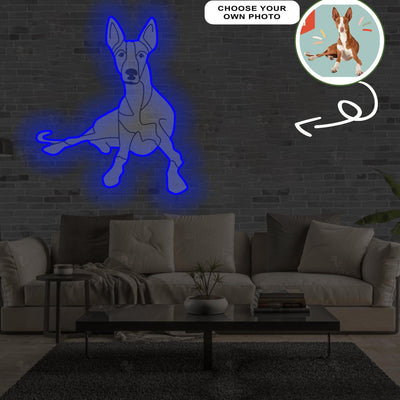 Custom Ibizan hound Pop-Art Neon Sign with Your Dog's Photo - Personalized Pet Name Art - Unique Home Decor & Gift for Dog Lovers - Pet-Themed Lighting