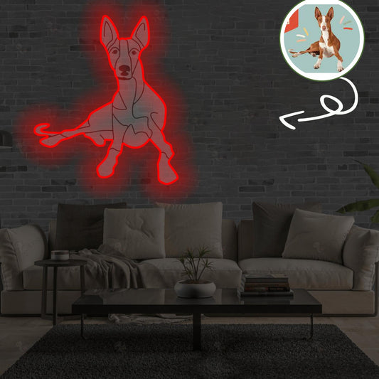 Custom Ibizan hound Pop-Art Neon Sign with Your Dog's Photo - Personalized Pet Name Art - Unique Home Decor & Gift for Dog Lovers - Pet-Themed Lighting