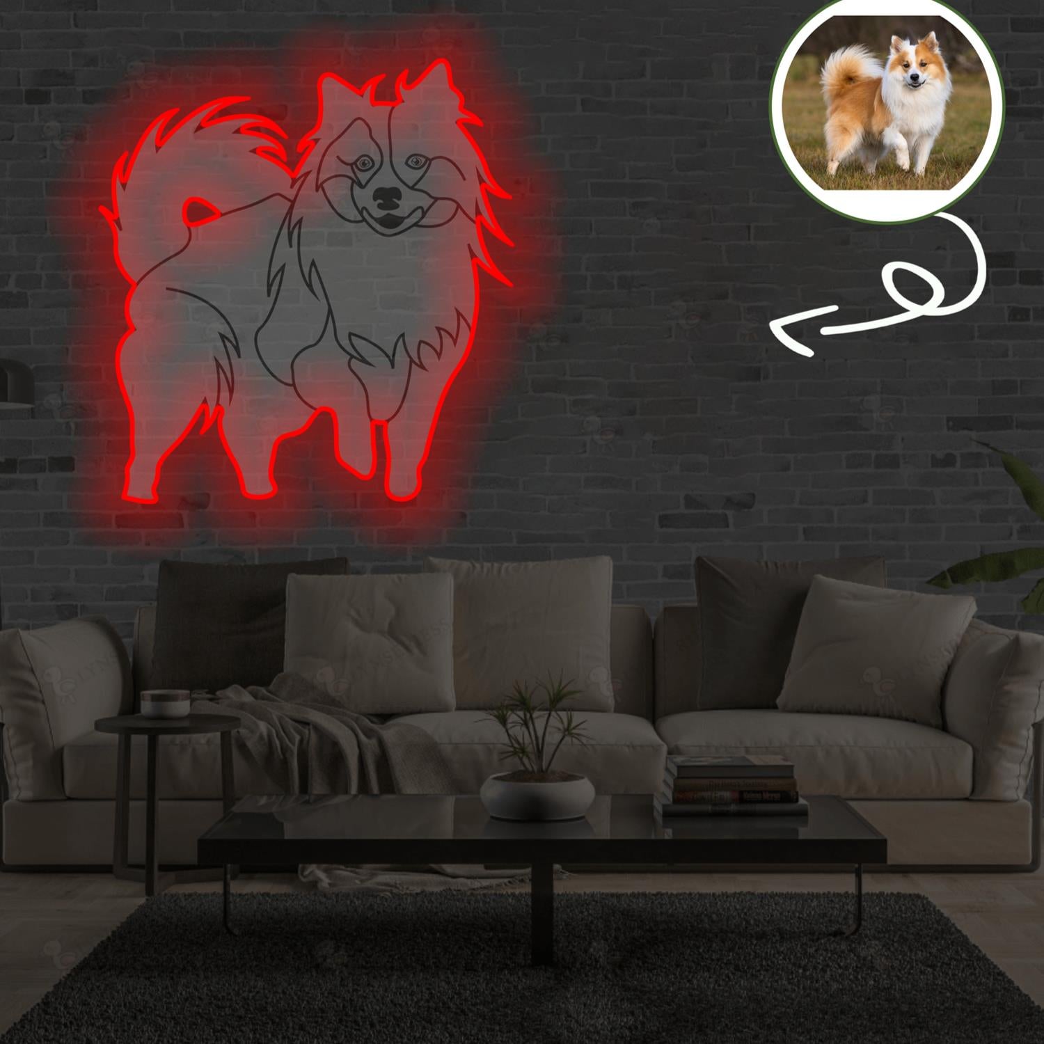 Custom Icelandic sheepdog Pop-Art Neon Sign with Your Dog's Photo - Personalized Pet Name Art - Unique Home Decor & Gift for Dog Lovers - Pet-Themed Lighting