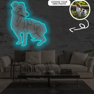 Custom Jack Russel Terrier Pop-Art Neon Sign with Your Dog's Photo - Personalized Pet Name Art - Unique Home Decor & Gift for Dog Lovers - Pet-Themed Lighting