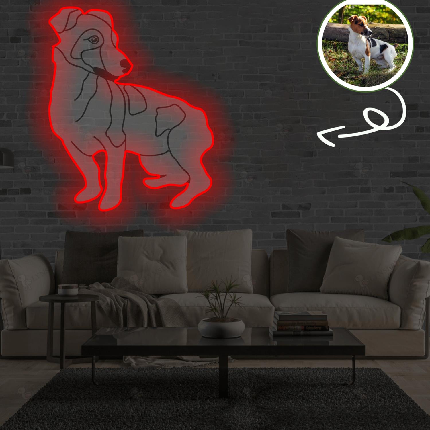 Custom Jack Russel Terrier Pop-Art Neon Sign with Your Dog's Photo - Personalized Pet Name Art - Unique Home Decor & Gift for Dog Lovers - Pet-Themed Lighting