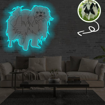 Custom Japanese chin Pop-Art Neon Sign with Your Dog's Photo - Personalized Pet Name Art - Unique Home Decor & Gift for Dog Lovers - Pet-Themed Lighting