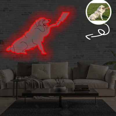 Custom kuvasz Pop-Art Neon Sign with Your Dog's Photo - Personalized Pet Name Art - Unique Home Decor & Gift for Dog Lovers - Pet-Themed Lighting