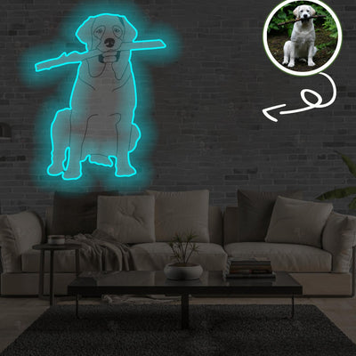 Custom Labrador Retriever Pop-Art Neon Sign with Your Dog's Photo - Personalized Pet Name Art - Unique Home Decor & Gift for Dog Lovers - Pet-Themed Lighting