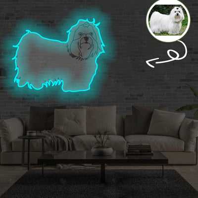 Custom Maltese Pop-Art Neon Sign with Your Dog's Photo - Personalized Pet Name Art - Unique Home Decor & Gift for Dog Lovers - Pet-Themed Lighting