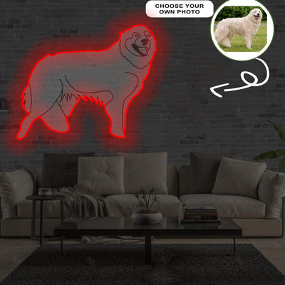 Custom Maremma sheepdog Pop-Art Neon Sign with Your Dog's Photo - Personalized Pet Name Art - Unique Home Decor & Gift for Dog Lovers - Pet-Themed Lighting