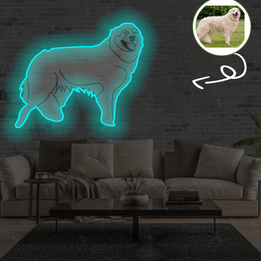 Custom Maremma sheepdog Pop-Art Neon Sign with Your Dog's Photo - Personalized Pet Name Art - Unique Home Decor & Gift for Dog Lovers - Pet-Themed Lighting