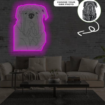 Custom Neapolitan mastiff Pop-Art Neon Sign with Your Dog's Photo - Personalized Pet Name Art - Unique Home Decor & Gift for Dog Lovers - Pet-Themed Lighting