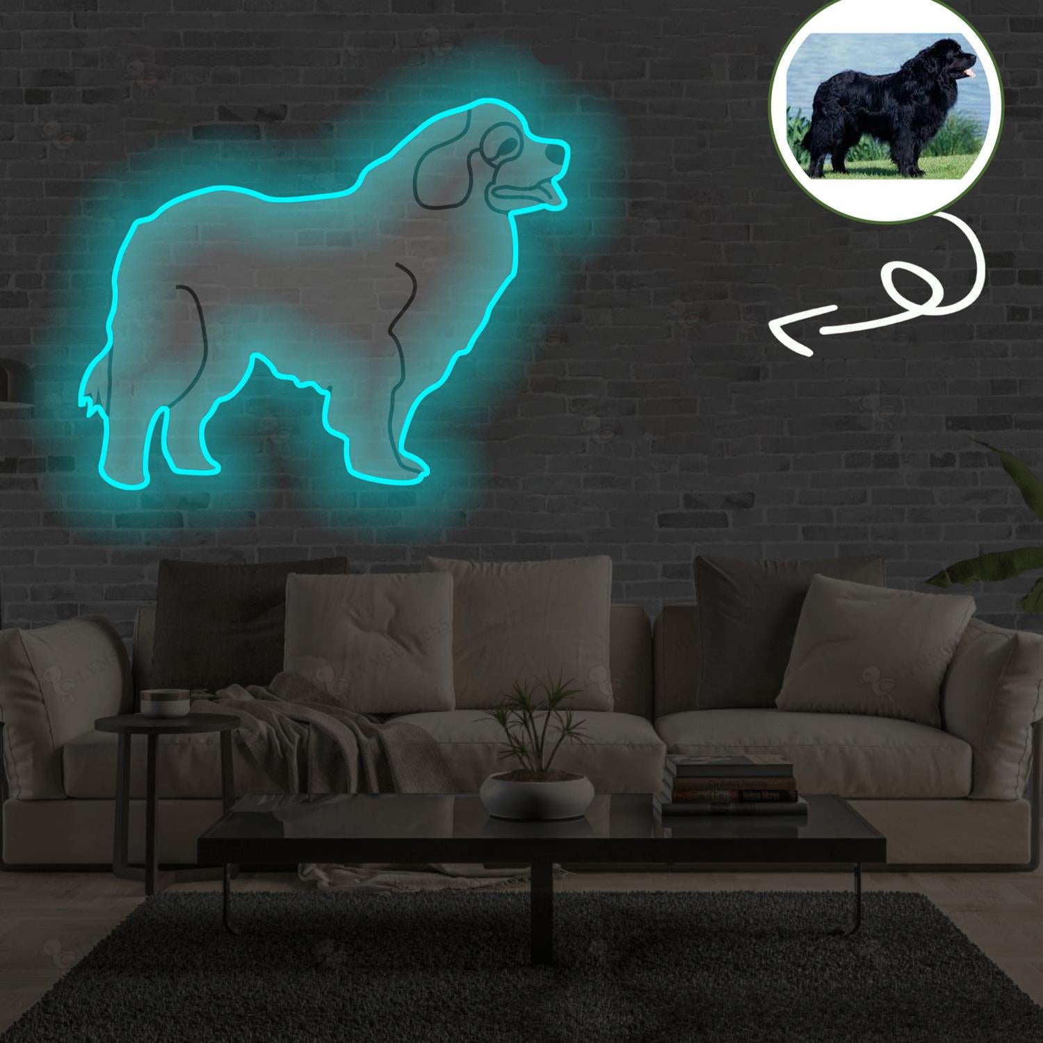 Custom Newfoundland Pop-Art Neon Sign with Your Dog's Photo - Personalized Pet Name Art - Unique Home Decor & Gift for Dog Lovers - Pet-Themed Lighting