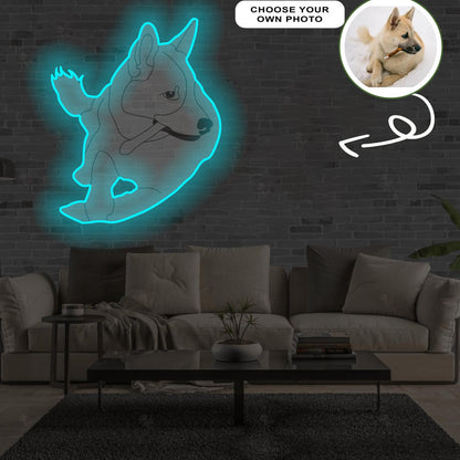 Custom Norwegian buhund Pop-Art Neon Sign with Your Dog's Photo - Personalized Pet Name Art - Unique Home Decor & Gift for Dog Lovers - Pet-Themed Lighting