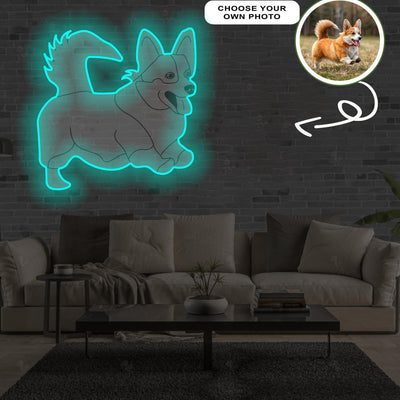 Custom Pembroke Welsh Corgi Pop-Art Neon Sign with Your Dog's Photo - Personalized Pet Name Art - Unique Home Decor & Gift for Dog Lovers - Pet-Themed Lighting