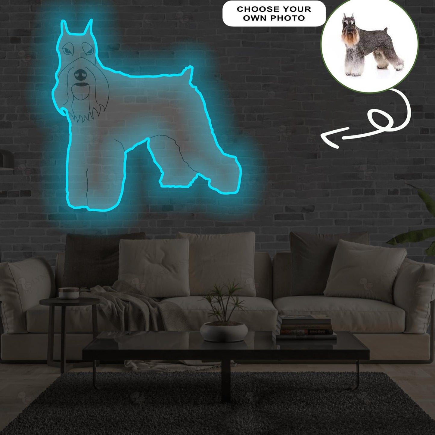 Custom Schnauzer Pop-Art Neon Sign with Your Dog's Photo - Personalized Pet Name Art - Unique Home Decor & Gift for Dog Lovers - Pet-Themed Lighting