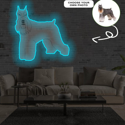 Custom Schnauzer Pop-Art Neon Sign with Your Dog's Photo - Personalized Pet Name Art - Unique Home Decor & Gift for Dog Lovers - Pet-Themed Lighting