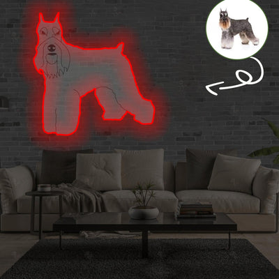 Custom Schnauzer Pop-Art Neon Sign with Your Dog's Photo - Personalized Pet Name Art - Unique Home Decor & Gift for Dog Lovers - Pet-Themed Lighting