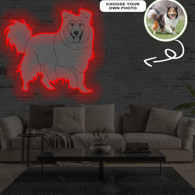 Custom Shetland Sheepdog Pop-Art Neon Sign with Your Dog's Photo - Personalized Pet Name Art - Unique Home Decor & Gift for Dog Lovers - Pet-Themed Lighting