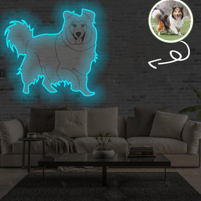 Custom Shetland Sheepdog Pop-Art Neon Sign with Your Dog's Photo - Personalized Pet Name Art - Unique Home Decor & Gift for Dog Lovers - Pet-Themed Lighting