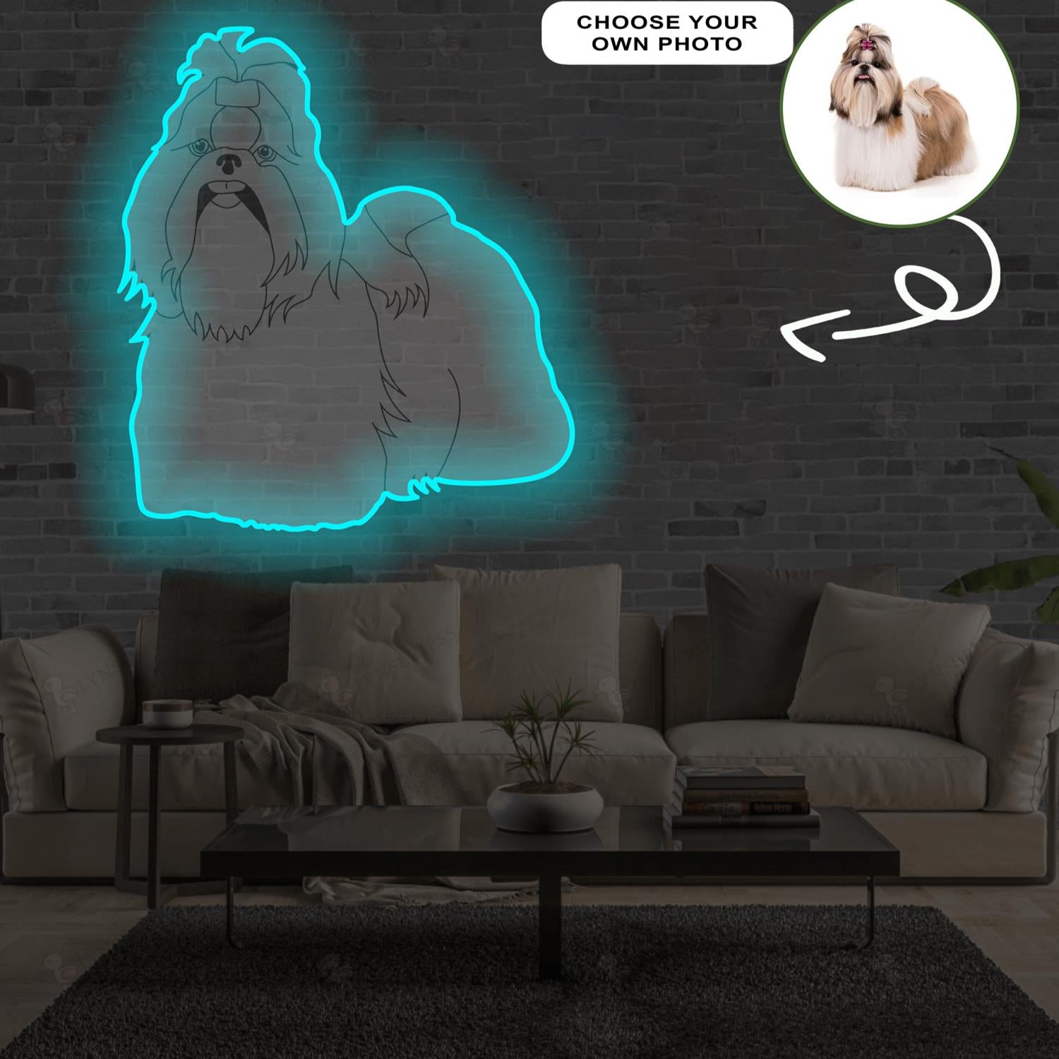 Custom Shih Tzu Pop-Art Neon Sign with Your Dog's Photo - Personalized Pet Name Art - Unique Home Decor & Gift for Dog Lovers - Pet-Themed Lighting