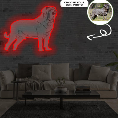 Custom Spanish mastiff Pop-Art Neon Sign with Your Dog's Photo - Personalized Pet Name Art - Unique Home Decor & Gift for Dog Lovers - Pet-Themed Lighting