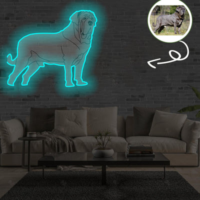 Custom Spanish mastiff Pop-Art Neon Sign with Your Dog's Photo - Personalized Pet Name Art - Unique Home Decor & Gift for Dog Lovers - Pet-Themed Lighting