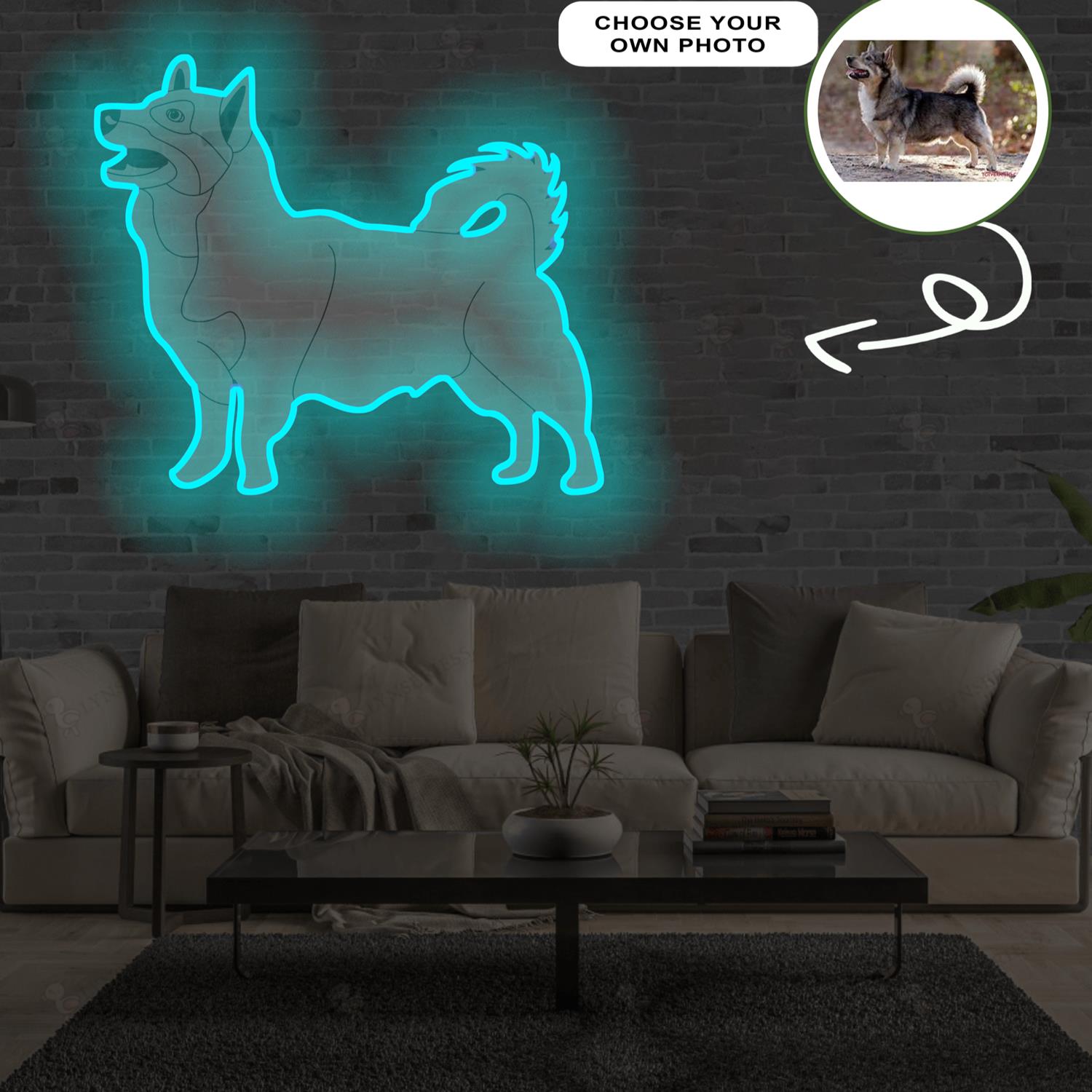 Custom Swedish vallhund Pop-Art Neon Sign with Your Dog's Photo - Personalized Pet Name Art - Unique Home Decor & Gift for Dog Lovers - Pet-Themed Lighting