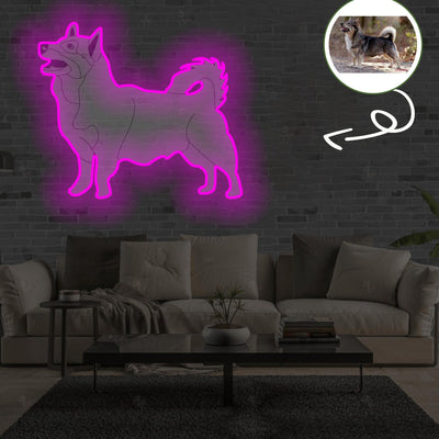 Custom Swedish vallhund Pop-Art Neon Sign with Your Dog's Photo - Personalized Pet Name Art - Unique Home Decor & Gift for Dog Lovers - Pet-Themed Lighting