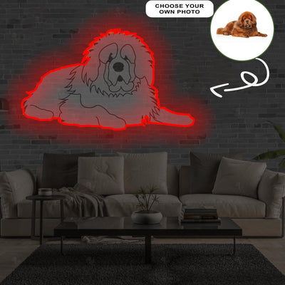 Custom Tibetan mastiff Pop-Art Neon Sign with Your Dog's Photo - Personalized Pet Name Art - Unique Home Decor & Gift for Dog Lovers - Pet-Themed Lighting