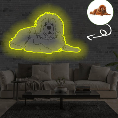 Custom Tibetan mastiff Pop-Art Neon Sign with Your Dog's Photo - Personalized Pet Name Art - Unique Home Decor & Gift for Dog Lovers - Pet-Themed Lighting