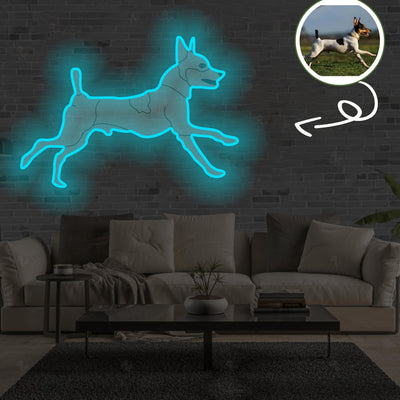 Custom Toy fox terrier Pop-Art Neon Sign with Your Dog's Photo - Personalized Pet Name Art - Unique Home Decor & Gift for Dog Lovers - Pet-Themed Lighting