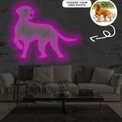 Custom Vizsla Pop-Art Neon Sign with Your Dog's Photo - Personalized Pet Name Art - Unique Home Decor & Gift for Dog Lovers - Pet-Themed Lighting