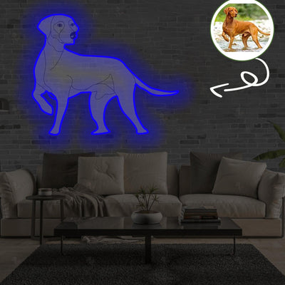 Custom Vizsla Pop-Art Neon Sign with Your Dog's Photo - Personalized Pet Name Art - Unique Home Decor & Gift for Dog Lovers - Pet-Themed Lighting