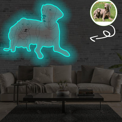 Custom Weimaraner Pop-Art Neon Sign with Your Dog's Photo - Personalized Pet Name Art - Unique Home Decor & Gift for Dog Lovers - Pet-Themed Lighting
