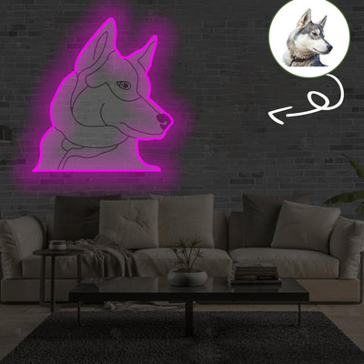 Custom West siberian laika Pop-Art Neon Sign with Your Dog's Photo - Personalized Pet Name Art - Unique Home Decor & Gift for Dog Lovers - Pet-Themed Lighting