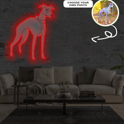 Custom Whippet Pop-Art Neon Sign with Your Dog's Photo - Personalized Pet Name Art - Unique Home Decor & Gift for Dog Lovers - Pet-Themed Lighting