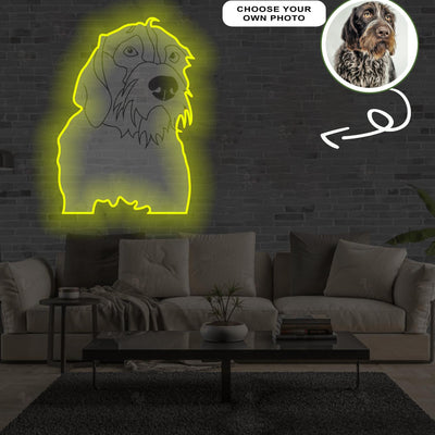 Custom Wirehaired Pointing Griffon Pop-Art Neon Sign with Your Dog's Photo - Personalized Pet Name Art - Unique Home Decor & Gift for Dog Lovers - Pet-Themed Lighting