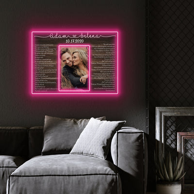 Lyrics Song Anniversary Couple For Wife Husband Personalized Led Neon Signs Acrylic Artwork