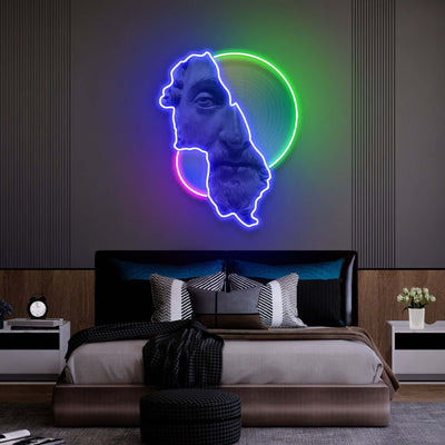 MAN STATUE Led Neon Sign Light Pop Art, Neon Illuminated Decor
