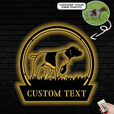 Personalized Belgian brakk Dog Metal Sign Led Lights Custom Name Photo