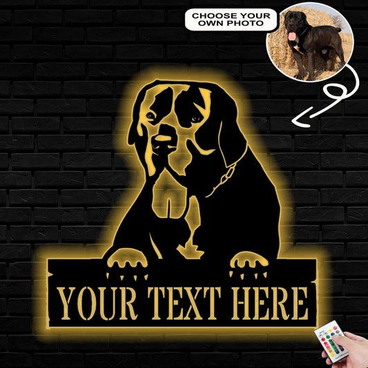 Personalized Boerboel Dog Metal Sign Led Lights Custom Name Photo