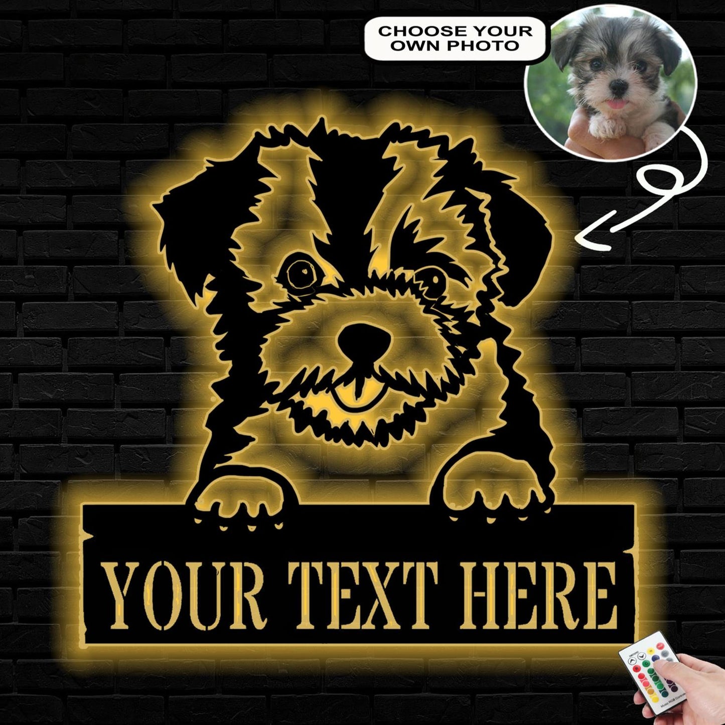 Personalized Hawanese Dog Metal Sign Led Lights Custom Name Photo