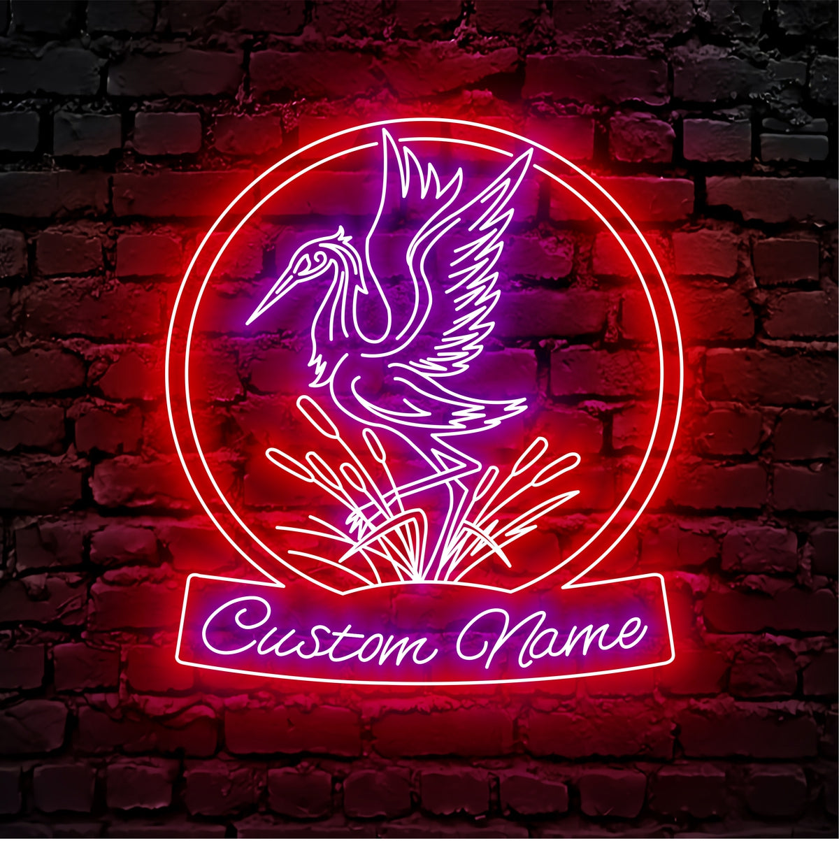 Custom Heron Bird Neon Sign Wall Art LED Light Personalized Blue Heron Lover Name Neon Sign Home Decor Kid Boy Girl Nursery Decoration Christmas Gift