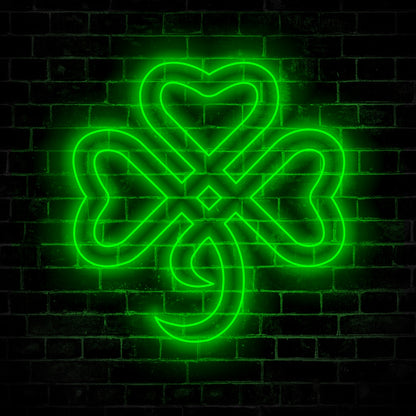 Clover Neon Sign Wall Art LED Light Shamrock Neon Sign Home Decor Shamrock Lucky Irish Decoration Birthday St Patricks Day Happy Patrick's