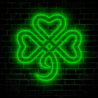 Clover Neon Sign Wall Art LED Light Shamrock Neon Sign Home Decor Shamrock Lucky Irish Decoration Birthday St Patricks Day Happy Patrick's