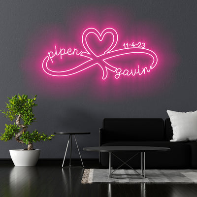 Gifts for Her, Custom Infinity Neon Sign, Personalized Wedding Gift for Couple, Engagement Gift, Anniversary Gift Bridal Shower Gift Couples Gift
