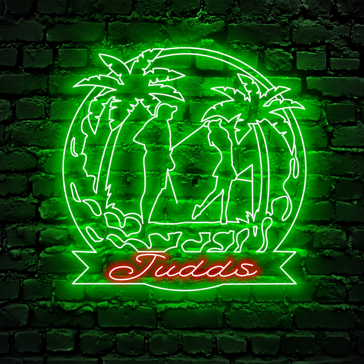 Custom Couple Golfing Neon Sign Wall Art LED Light Personalized Golfer Family Name Neon Sign Home Decor 19th Hole Golf Club Decoration Birthday Xmas