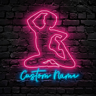 Custom Gymnastics Neon Sign Wall Art LED Light Personalized Gymnast Name Neon Sign Home Decor Tumbling Cheerleading Fitness Decoration Birthday Xmas