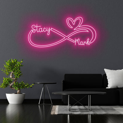 Personalized Couple Names Neon Sign-Wedding Gift Idea-Anniversary Gift Idea-Infinity Neon Sign-Valentines Day Gift-Couples Neon Sign Wedding Decor