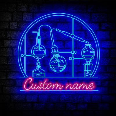 Custom Chemistry Teacher Neon Sign Wall Art LED Light Personalized Chemist Name Neon Sign Home Decor Science Decoration Housewarming Xmas Gifts